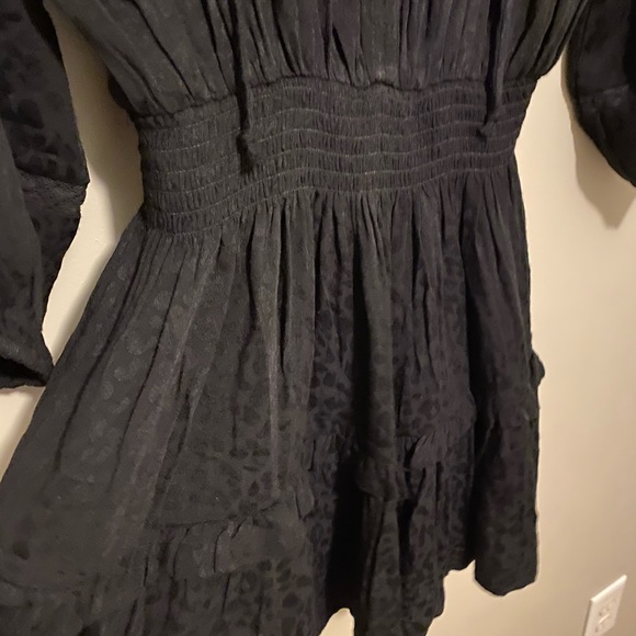 Black Leopard Print Mini Dress, Size small - Picture 5 of 6